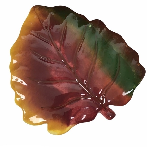 HARVEST Leaf Design Serving Set Thanksgiving Creamer Sugar Salt Pepper Ceramic - Picture 4 of 16